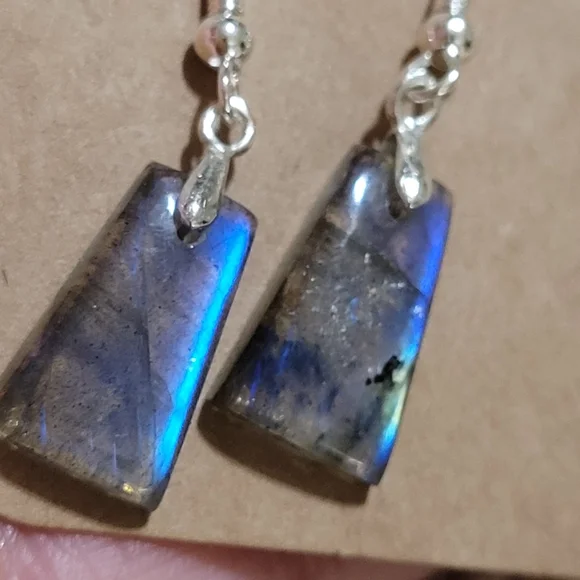 💕🎁🎄 Deep Blue Labradorite Earrings - Picture 4 of 5